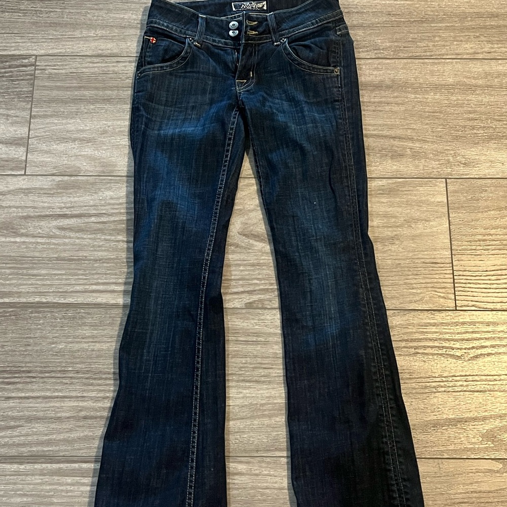 Hudson Jeans Blue Flare Wide Leg Denim